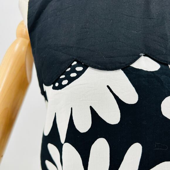 Victoria Beckham For Target Cotton Black White Mod Daisy Drop Waist Mini Dress - Picture 3 of 9